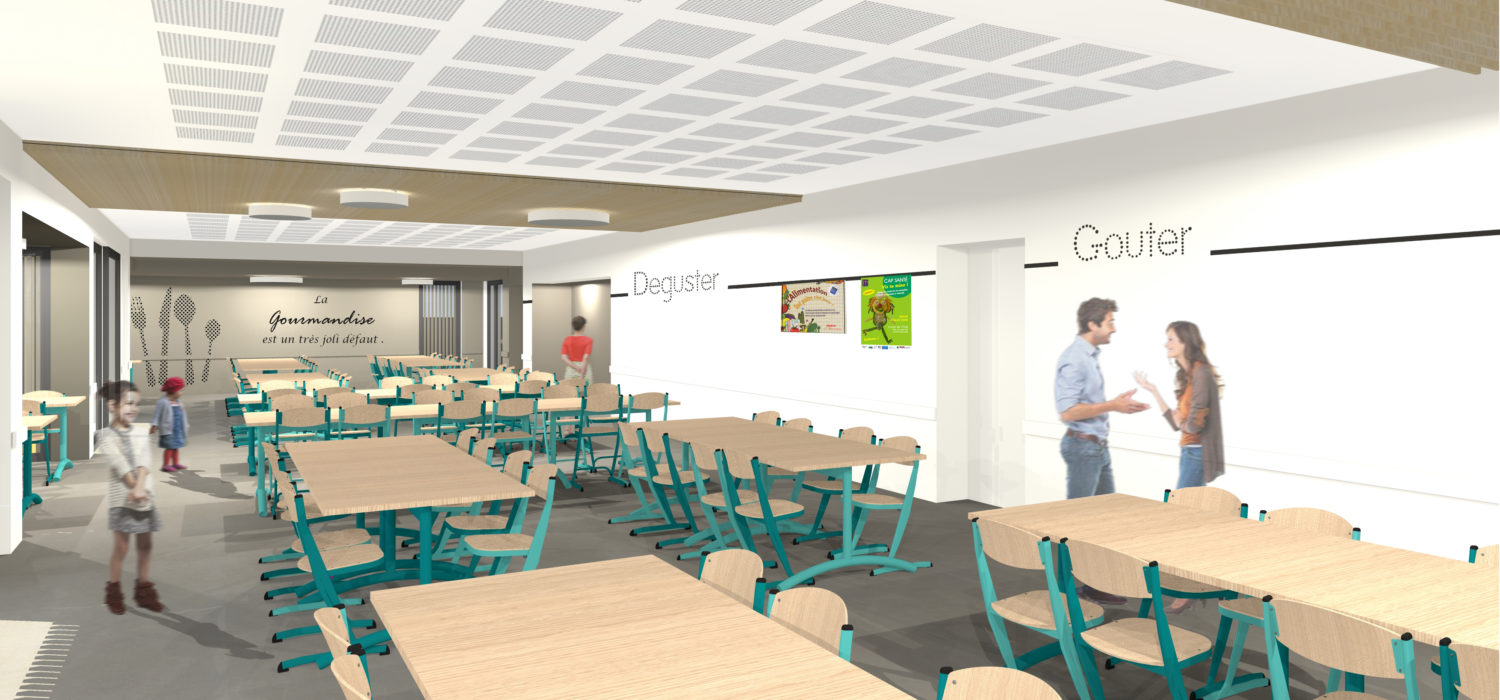 3D mise en ambiance restaurant scolaire Coron