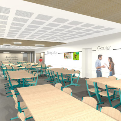 3D mise en ambiance restaurant scolaire Coron