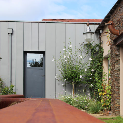 banc corten pierre et zinc