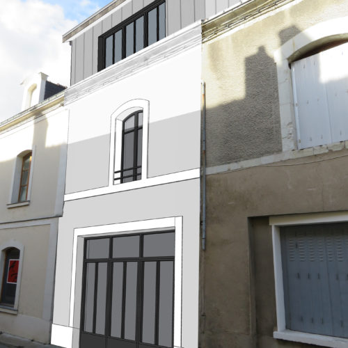 Simu façade projetée verrière