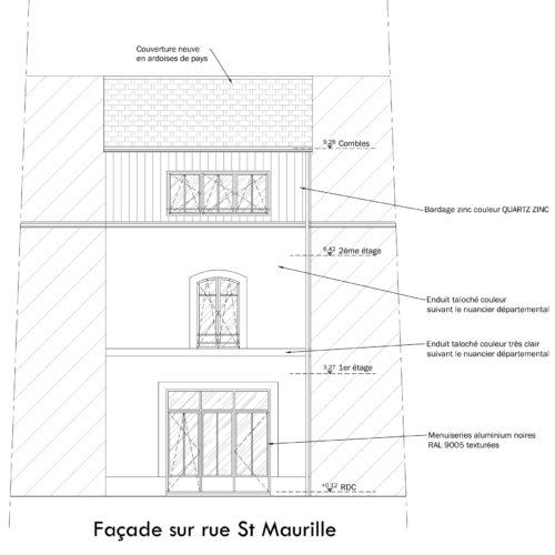 Elévation façade projetée